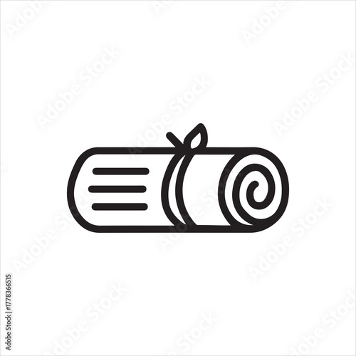 Elegant Icon of a Diploma or Scroll Tied with Ribbon Symbolizing Achievement and Graduation Vector Illustration for Educational Purposes