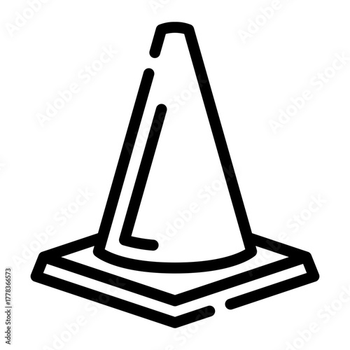 traffic cone line icon