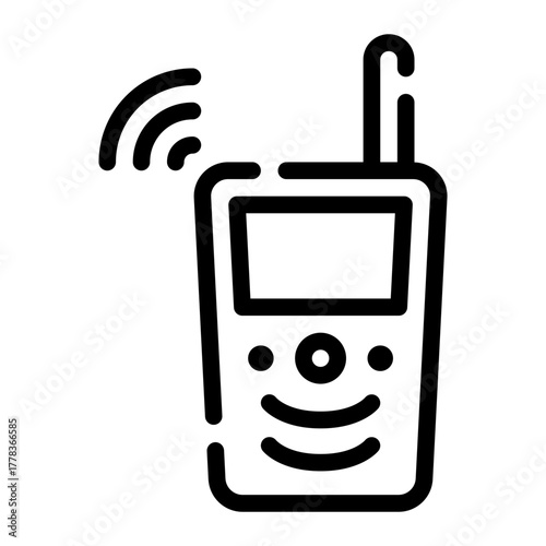 walkie talkie line icon