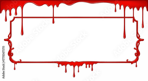 Intense gothic frame adorned with vibrant crimson drips, flowing ominously to craft a dramatic and captivating visual for dark themes