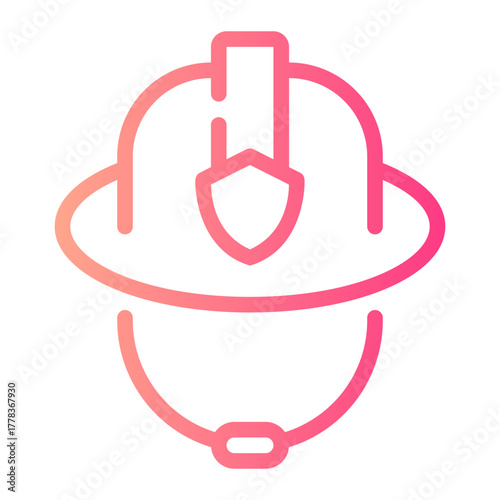 firefighter helmet gradient icon