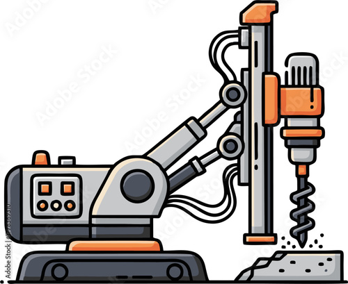 Industrial Drilling Machine in Operation.