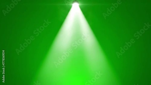 Volumetric Light Beam Effect with spotlight isolated on green screen distortion, overlay, glitch, static noise, scan lines black background, 4k animated video loop