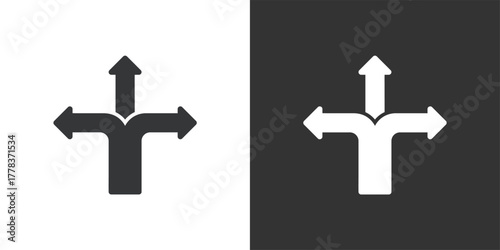 Multi-Directional icon. Solid glyph series icon