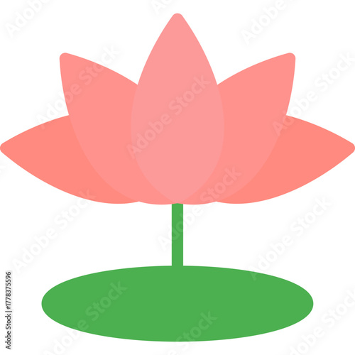 lotus icon illustration design with flat