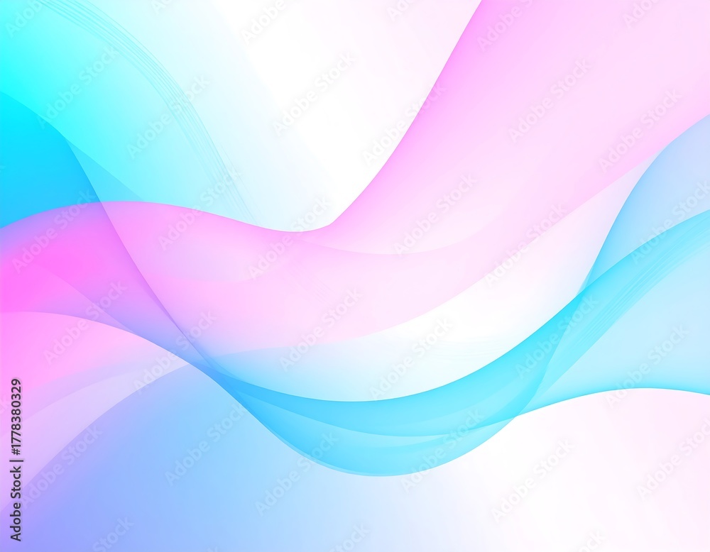 Fototapeta premium Abstract 3D Waves of Translucent Light Flowing in Pastel Colors
