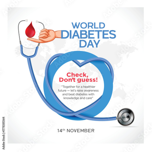 World Diabetes day, World Diabetes Day November 14th banner with diabetes icon illustration, Vector Illustration Banner poster and background