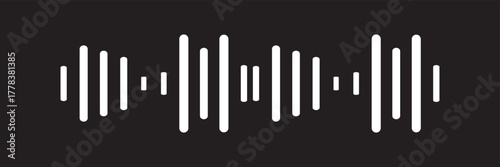 Vector set of sound waves icons. Audio waves png, radio waves. Voice message png. Icons png. Interface design. Sound wave icon in fill and three stroke sizes. Record music player. 