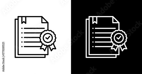Quality Standard  White Icon Set Design
