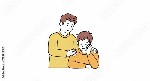 Empathy and Support A Vector Illustration Depicting Comfort and Understanding in a Difficult Moment
