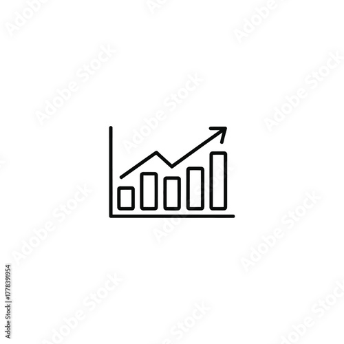 Captivating Growth Visualization A Dynamic Graph Illustrating Progress and Success with Ascending Bars and a Rising Arrow Symbolizing Advancement and Positive Trends in Business and Finance