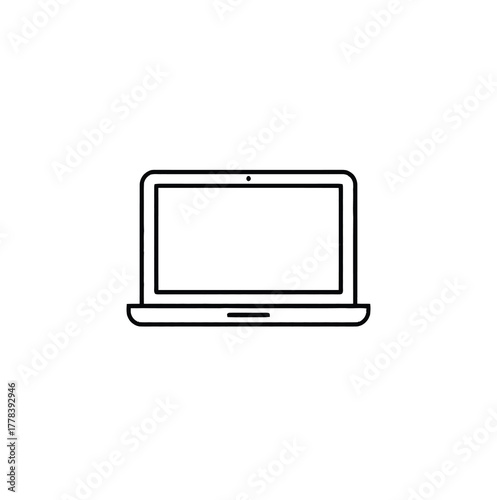 Minimalist Laptop Illustration Sleek Lines and Modern Design a Clean Aesthetic Representing Technology Productivity and Connectivity a Versatile Visual Element for Various Digital or Print Projects