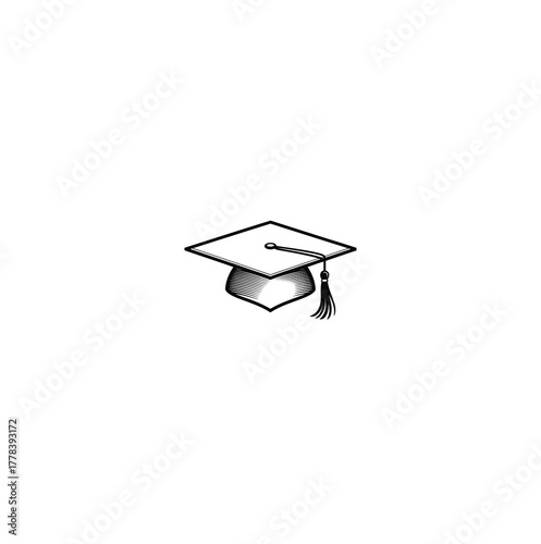 Elegant Graduation Cap Illustration with Tassel Displaying Academic Achievement and Educational Success, a Symbol of Completion, and Represents a Journey Toward Future Goals and Knowledge