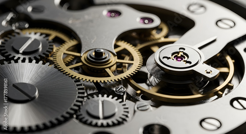Wallpaper Mural Intricate Watch Movement Gears Close-up Precision Engineering in Timekeeping Mechanisms Torontodigital.ca