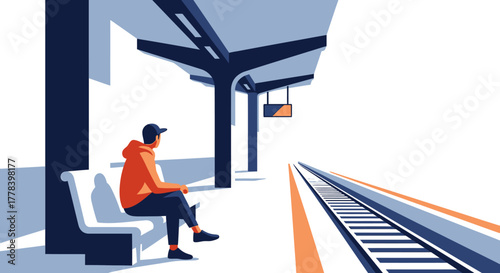 Waiting at the Train Station Platform.