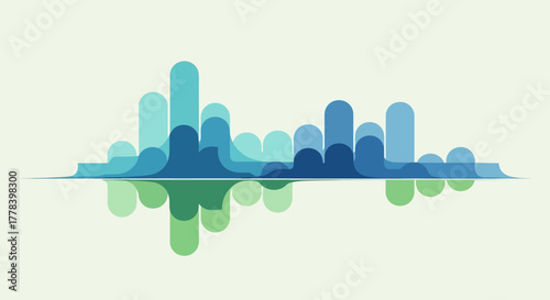 Abstract sound wave visualization graphic illustration.