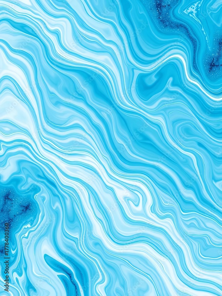 Obraz premium Abstract swirling patterns of ice blue and white, fluid movement, icy elegance, dreamy effect, fluid, icy
