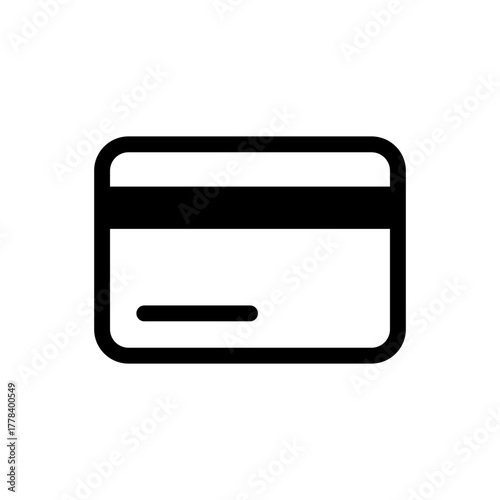 Credit Card Back Side Payment Icon Illustration