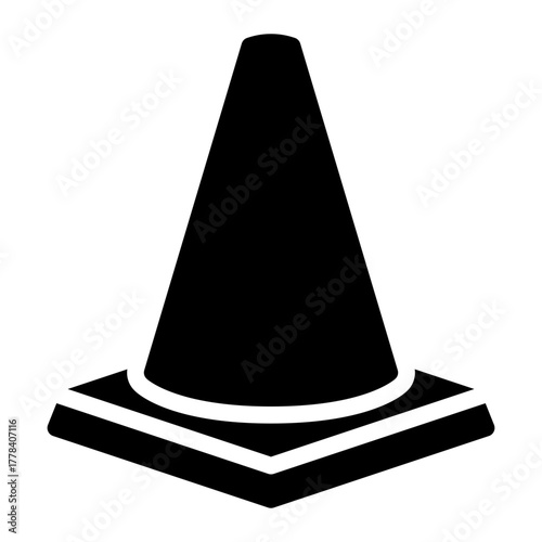 traffic cone glyph icon