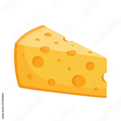 Wallpaper Mural Deliciously crafted cartoon style cheese wedge with characteristic holes, perfect for dairy, food, snack, breakfast concepts, and culinary designs Torontodigital.ca