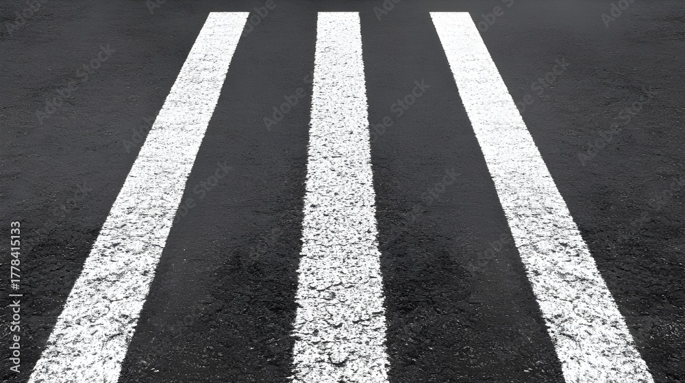 Obraz premium Pedestrian Crossing Lines on Asphalt Road Surface street