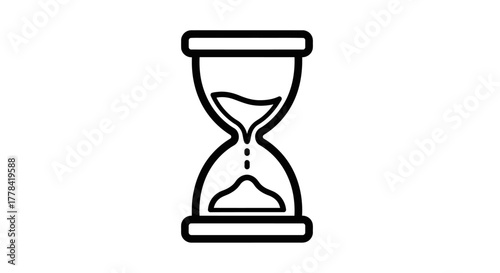 Simple black and white outline drawing of a classic hourglass shape