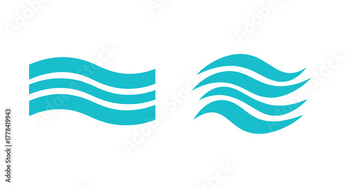 Abstract blue wave designs two variations presented side by side clearly