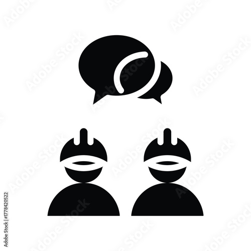 communication between construction worker solid icon vector design good for web or mobile app