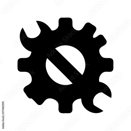 Gear and wrench icon representing disabled service settings or maintenance concept