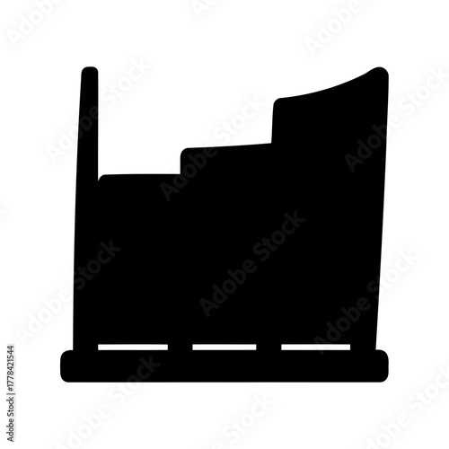 Stylized graphical illustration of a modern and unique black computer tower design