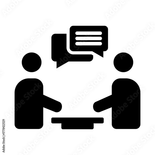 Mental health solid icon. Therapy session illustration.