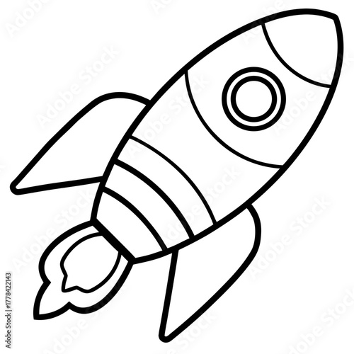 Illustration of a cartoon rocket ship