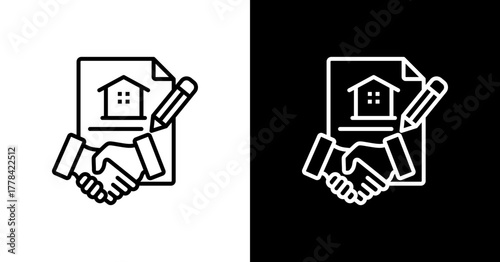 Rental Agreement  White Icon Set Design
