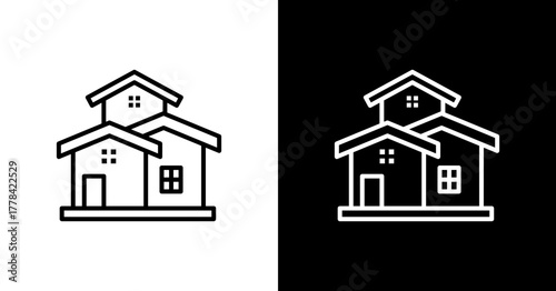 Luxury Estate  White Icon Set Design