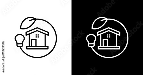 Sustainable Living  White Icon Set Design