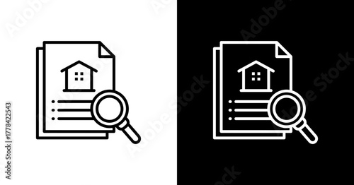 House Hunting  White Icon Set Design
