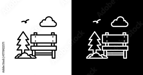 Garden View  White Icon Set Design