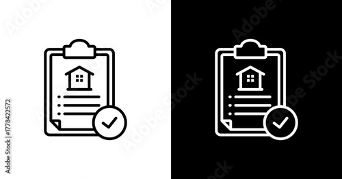 Mortgage Approval  White Icon Set Design