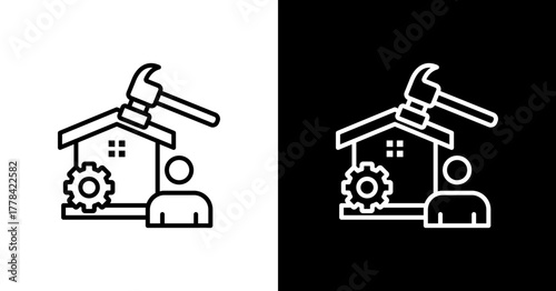 Property Management  White Icon Set Design