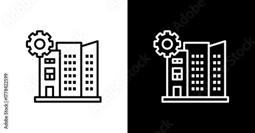 City Development  White Icon Set Design