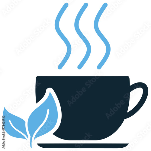 Herbal drink icon vector. Ideal for natural health, tea, and botanical medicine themes. This graphic symbolizes a cup or beverage made from plant extracts.