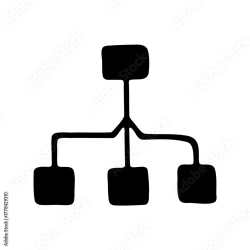 A simplistic diagram illustrating a network of connections from one source to many
