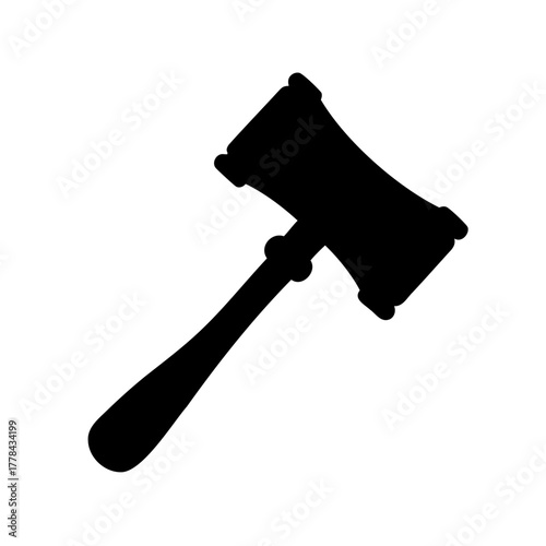 Silhouette of a gavel used in courtrooms for making legal decisions