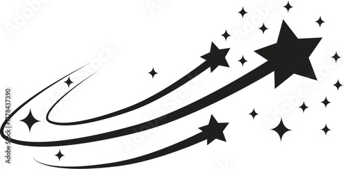 A shooting star art vector design. 