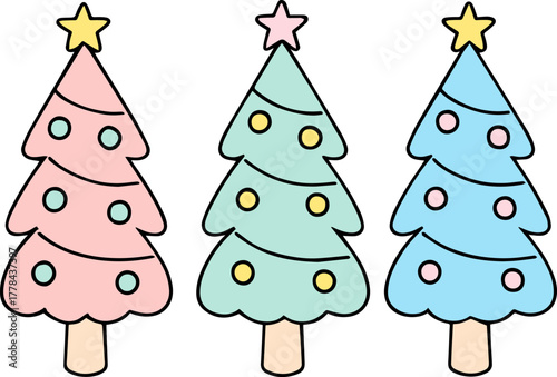 christmas tree icon illustration