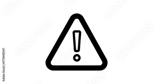 Simple black and white triangular warning sign with an exclamation point