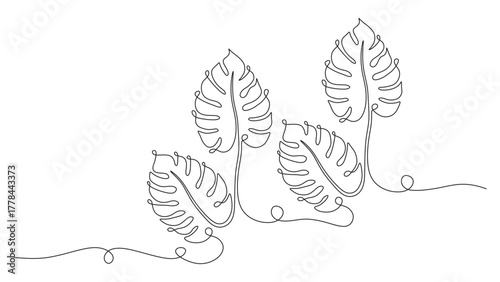 continuous line of four monst...