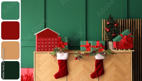 Wooden commode with advent ...