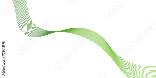 Abstract green lines for website, banner and brochure, Curve flow motion illustration, Green line wave background element, Modern colorful flowing wave lines and glowing moving lines.