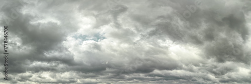 dramatic overcast sky with dark rainy clouds. panoramic natural sky background.